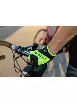 ROGELLI ARIOS 2 Pánske cyklistické rukavice, čierno-fluórové
