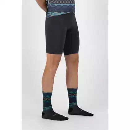 ROGELLI AZTEC Cyklistické ponožky, čierna a modrá