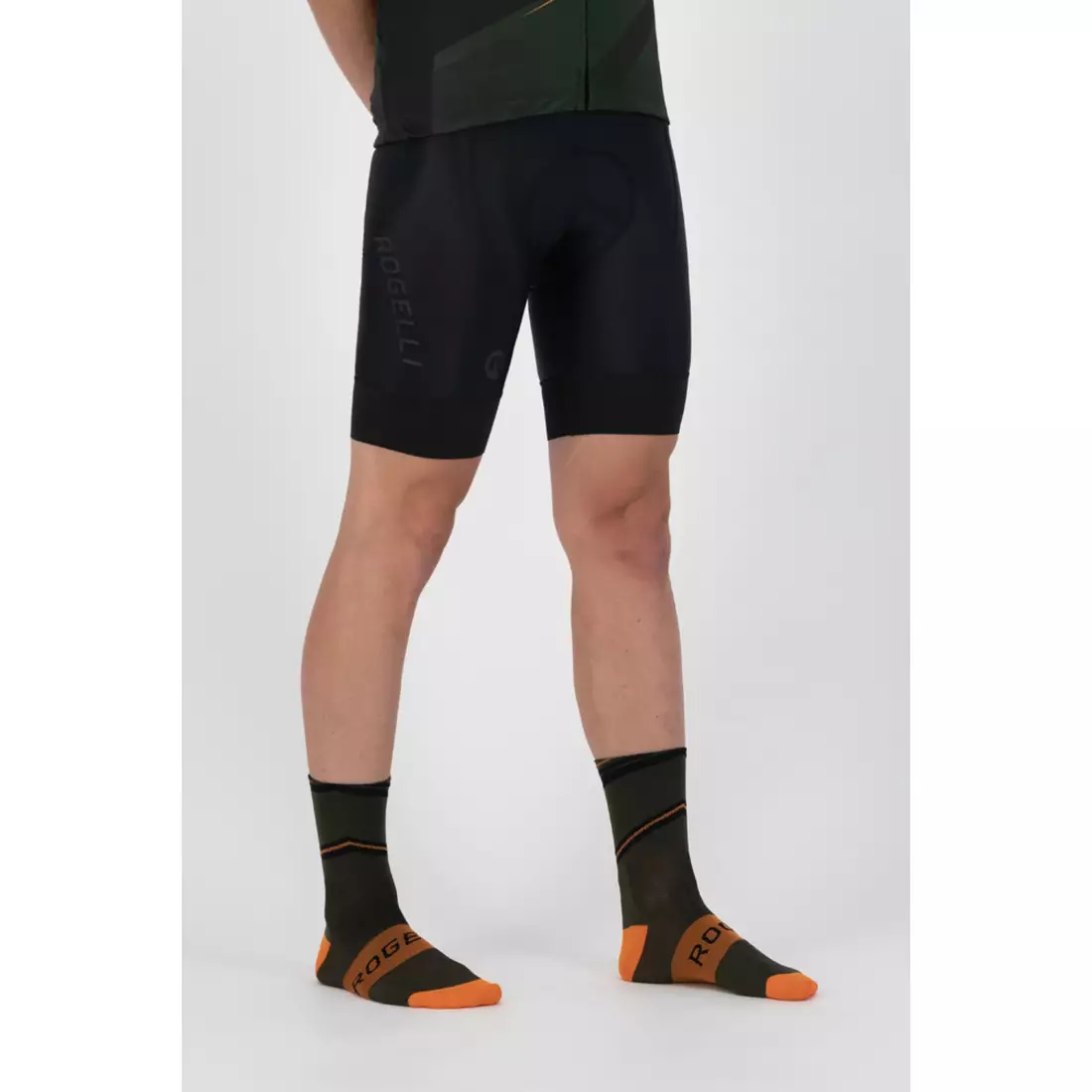 ROGELLI BUZZ Športové ponožky, kaki-oranžové