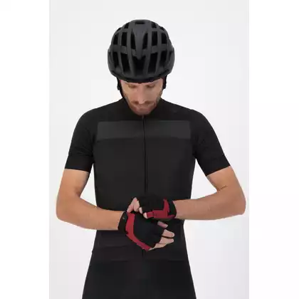 ROGELLI ESSENTIAL Pánske cyklistické rukavice, čierna a bordová