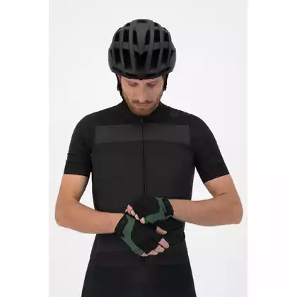 ROGELLI ESSENTIAL Pánske cyklistické rukavice, čierno-zelené