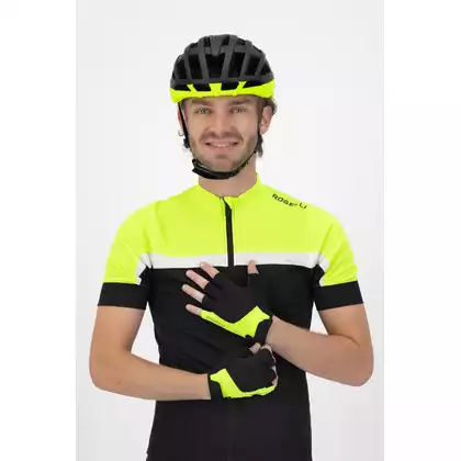 ROGELLI ESSENTIAL Pánske cyklistické rukavice, čierno-žlté