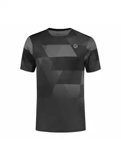 ROGELLI GEOMETRIC Pánske bežecké tričko, čierne