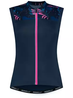 ROGELLI HARMONY Dámsky cyklistický dres bez rukávov tmavomodrej a ružovej farby