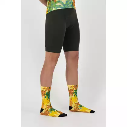 ROGELLI HAWAII Cyklistické ponožky, žltá