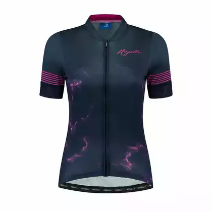 ROGELLI MARBLE Dámsky cyklistický dres námorníckej modrej a ružovej