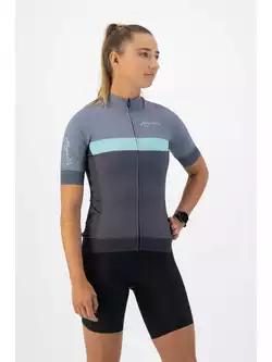 ROGELLI PRIME Dámsky cyklistický dres, sivý a modrý