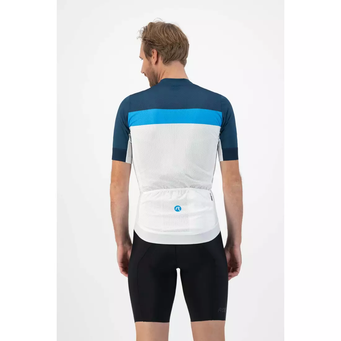 ROGELLI PRIME pánsky cyklistický dres biela a modrá