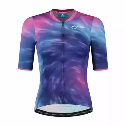 ROGELLI TIE DYE Dámsky cyklistický dres, modro-ružový