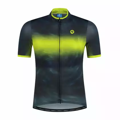ROGELLI TIE DYE Pánsky cyklistický dres, zelený a žltý
