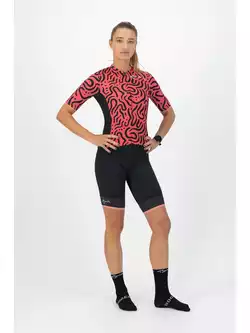 Rogelli ABSTRACT dámsky cyklistický dres, ružová a čierna