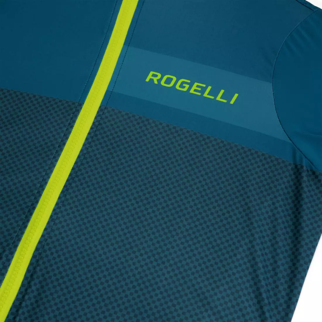 Rogelli BLOCK pánsky cyklistický dres, modro-žltá