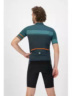 Rogelli BLOCK pánsky cyklistický dres, zeleno-oranžová