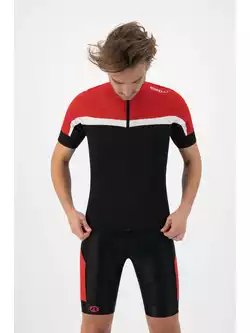 Rogelli COURSE pánsky cyklistický dres, čierna a červená
