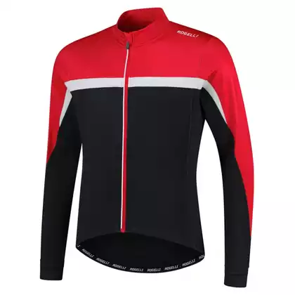 Rogelli COURSE pánsky cyklistický dres s dlhým rukávom, čierna a červená