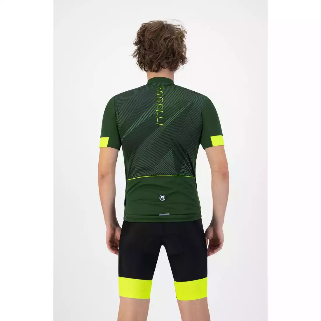 Rogelli DUSK pánsky cyklistický dres, zeleno-žltá