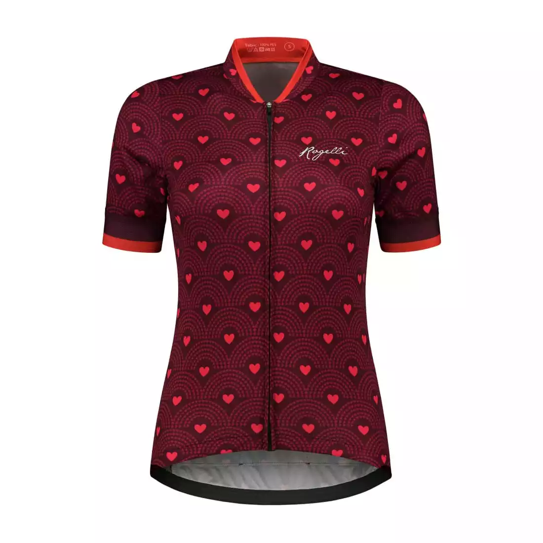 Rogelli HEARTS dámsky cyklistický dres, gaštanovo-ružová