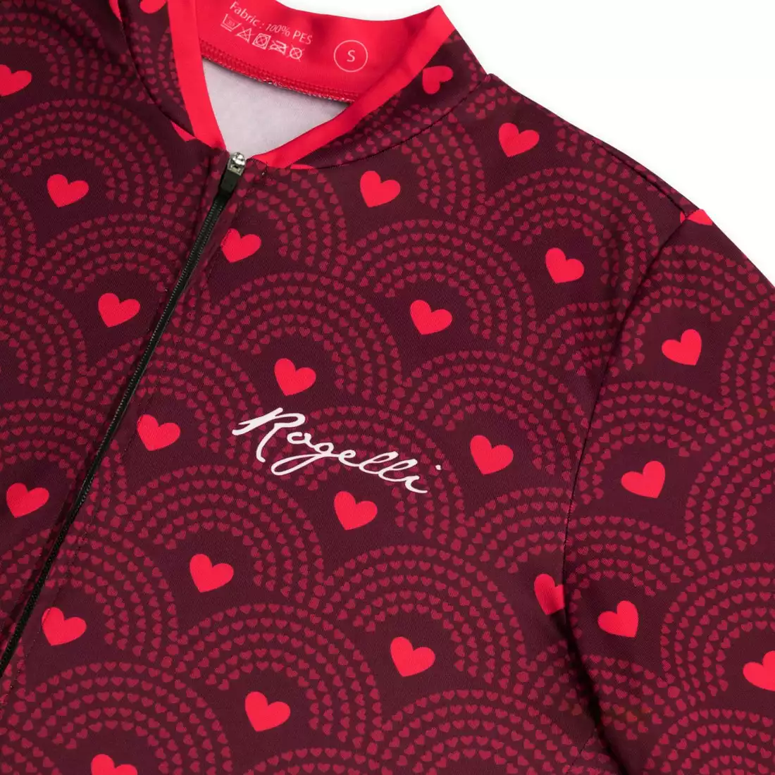 Rogelli HEARTS dámsky cyklistický dres, gaštanovo-ružová