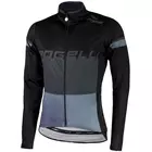 Rogelli HYDRO nepremokavý pánsky cyklistický dres s dlhým rukávom, čierna a sivá