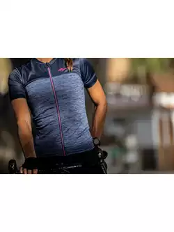 Rogelli MELANGE dámsky cyklistický dres, námornícka modrá a ružová