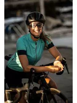 Rogelli MODESTA dámsky cyklistický dres, tyrkysovo-čierne