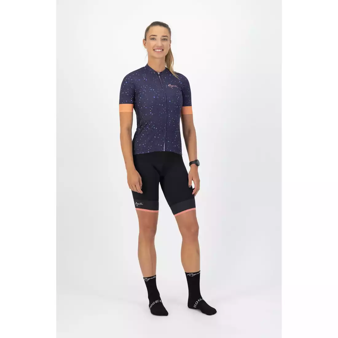 Rogelli TERRAZZO dámsky cyklistický dres, fialovo-koralový