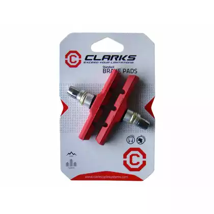 CLARKS CP511 MTB Brzdové doštičky pre brzdy V-brake, Červená