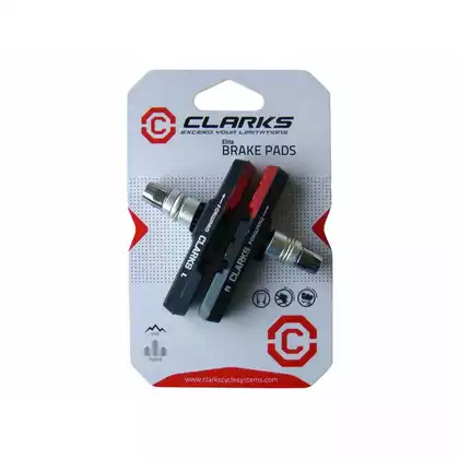 CLARKS CPS301 MTB Brzdové doštičky pre brzdy V-brake, Červeno-čierno-šedá