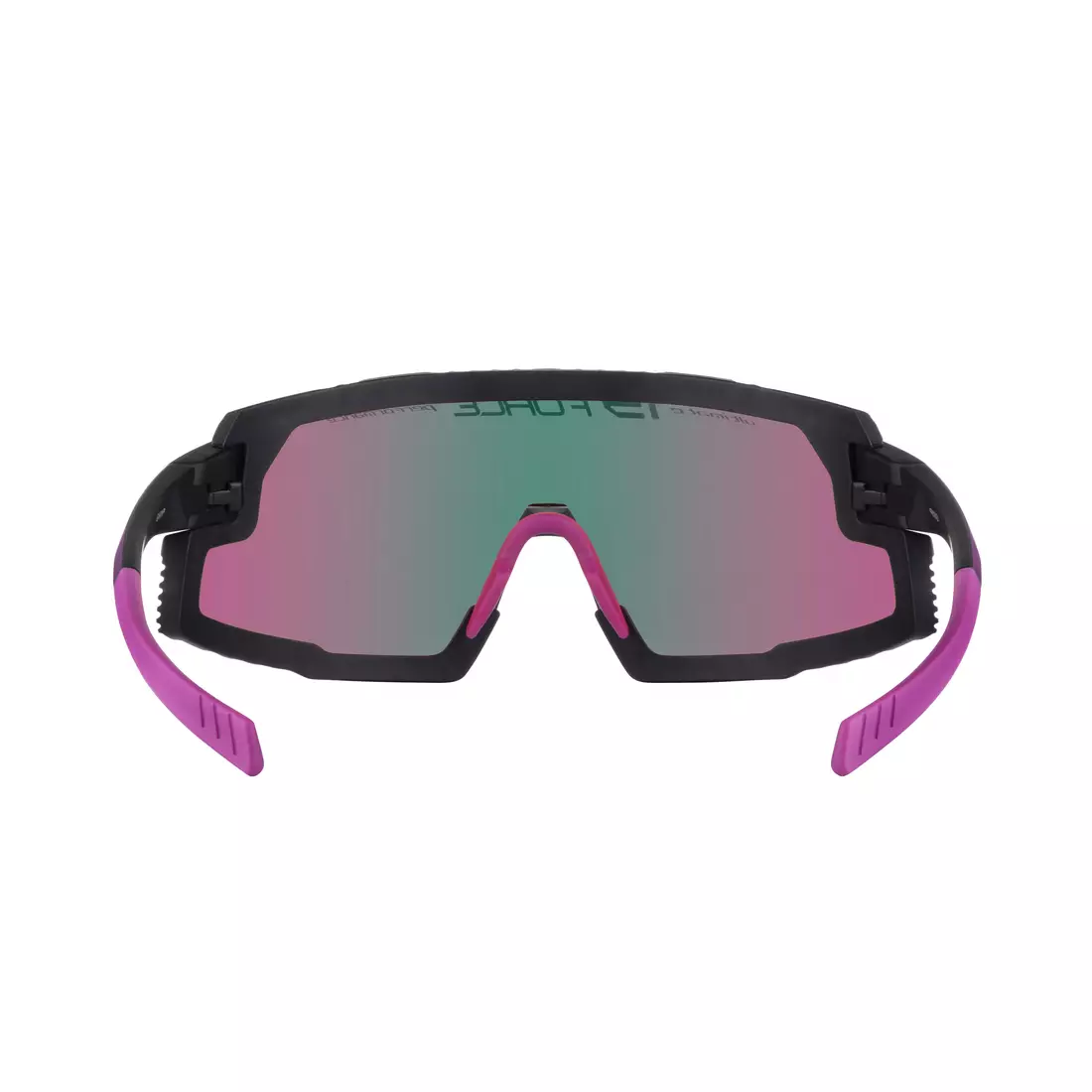 FORCE GRIP Športové okuliare, fialové šošovky REVO,  čierna a ružová