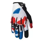 661 EVO II pánske cyklistické rukavice, bielo-červeno-modré