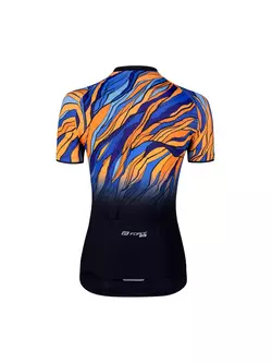 FORCE LIFE LADY dámsky cyklistický dres, modrej a oranžovej farby