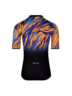 FORCE LIFE Pánsky cyklistický dres čiernej, modrej a oranžovej farby