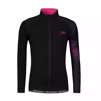 FORCE RIDGE LADY Dámsky cyklistický dres, čierno-ružový
