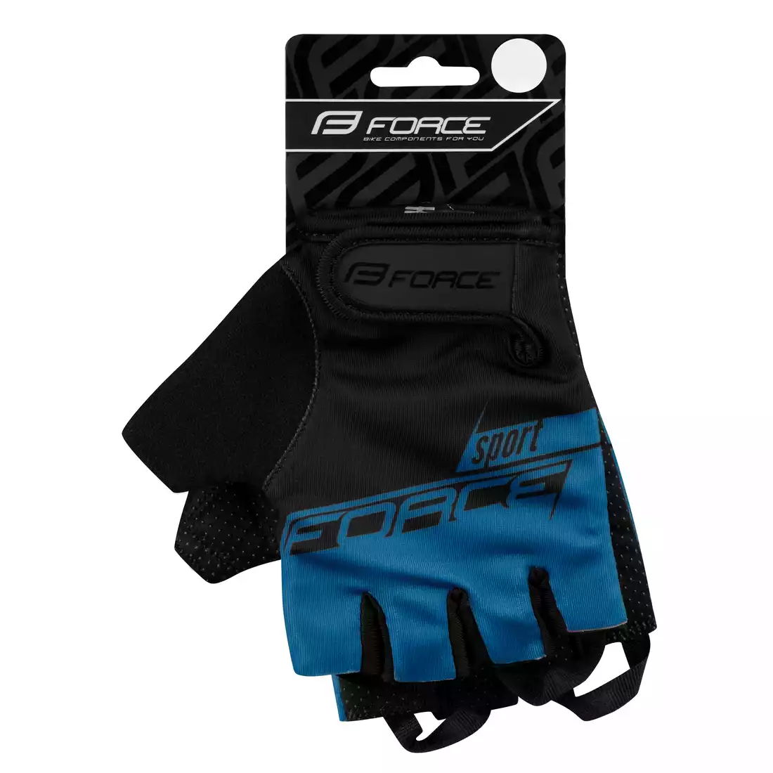 FORCE SPORT Cyklistické rukavice, čierna a modrá