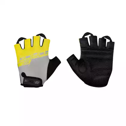 FORCE SPORT Cyklistické rukavice, šedo-žltá