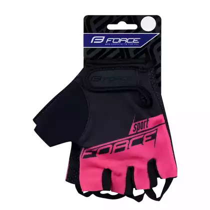 FORCE SPORT LADY Dámske cyklistické rukavice, čierno-ružové