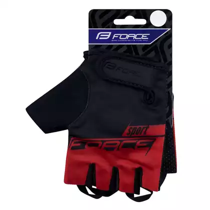 FORCE SPORT Cyklistické rukavice, čierno-červené