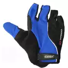 CHIBA DEFENDER Cyklistické rukavice, modré a čierne 