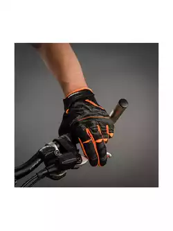 CHIBA MAVERICK Cyklistické rukavice, čierna a oranžová