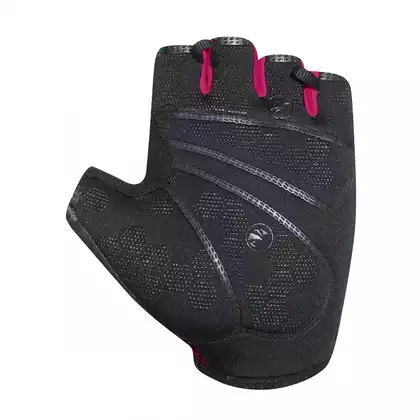 CHIBA SOLAR II Cyklistické rukavice, čierna a ružová
