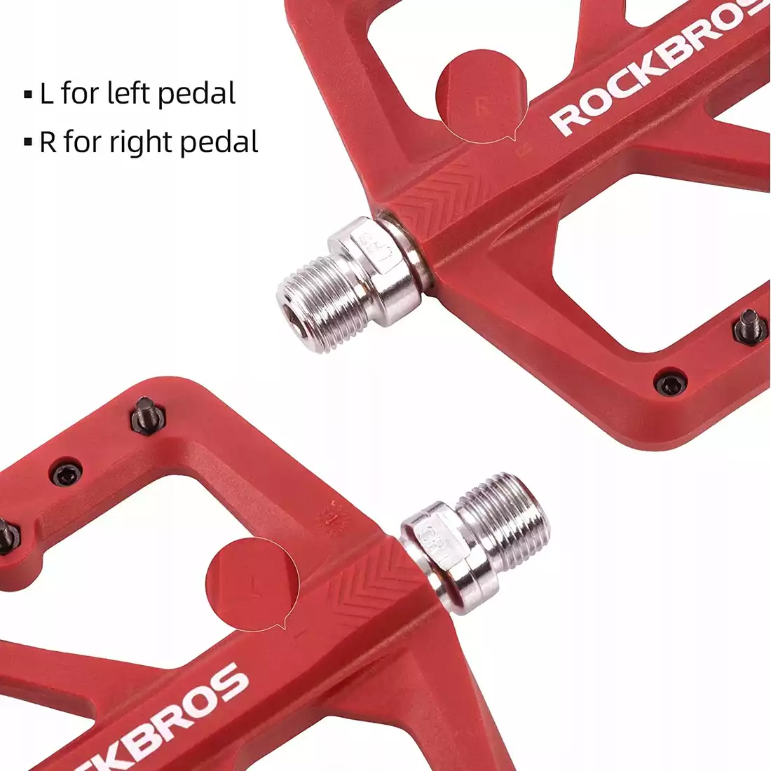 Rockbros pedały platformowe jednostronne aluminiowe, czerwone M906-RD