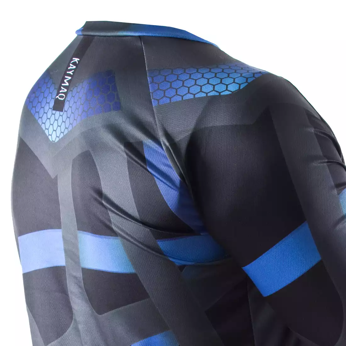KAYMAQ DESIGN M36 pánsky voľný cyklistický dres MTB / enduro s dlhými rukávmi, modrá
