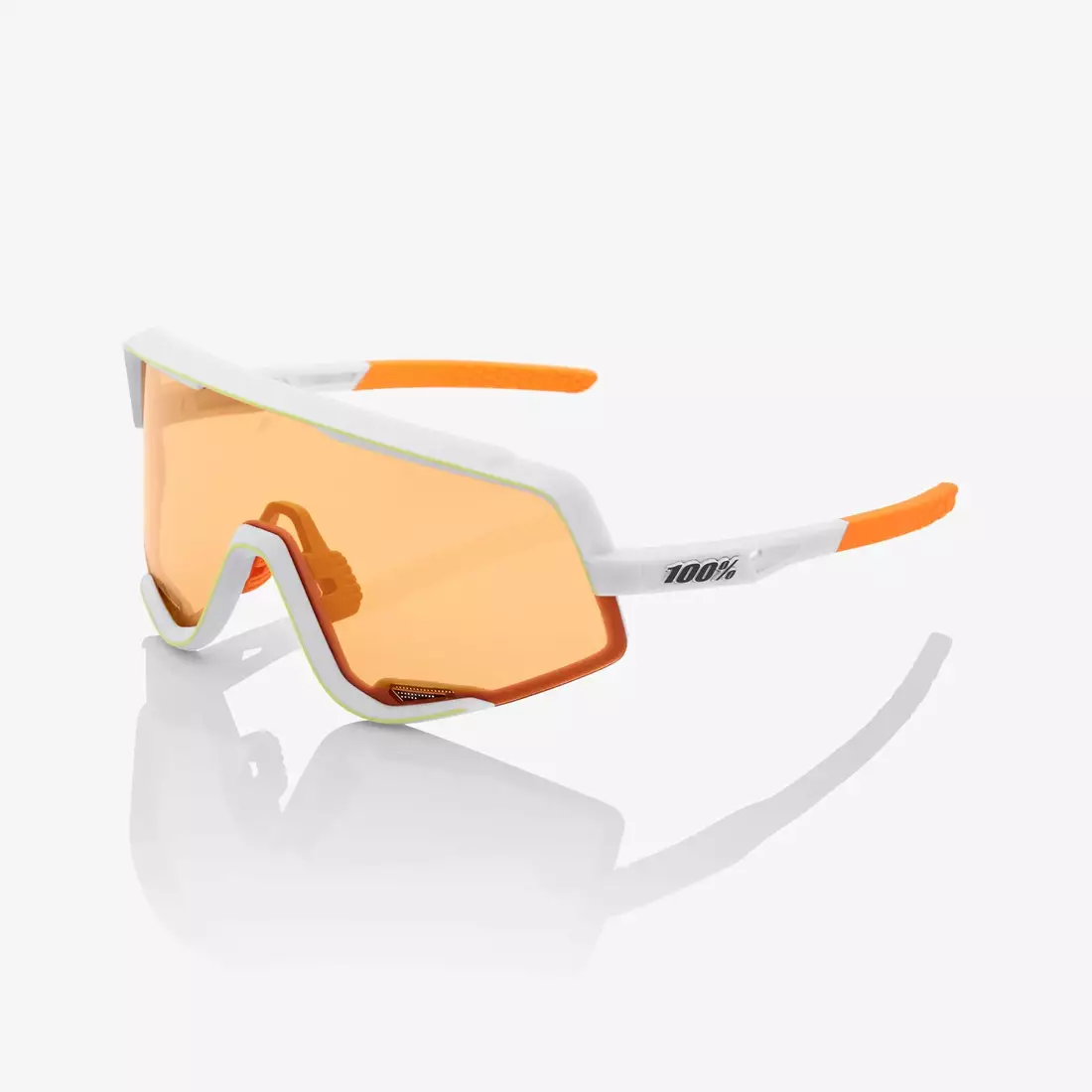 100% GLENDALE Soft Tact Oxyfire White okuliare na bicykel/šport, biely