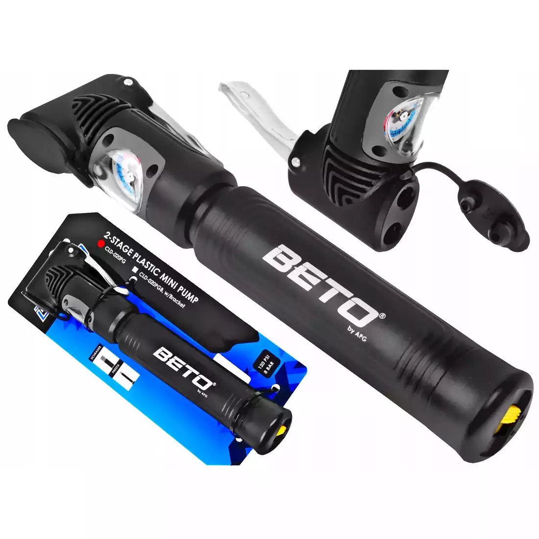 BETO CLD-020PG ručná pumpa na bicykel 8 BAR/120 PSI