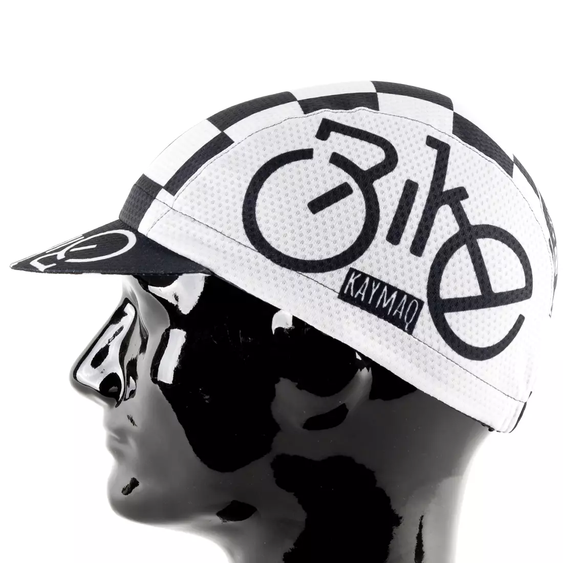 KAYMAQ DESIGN CZK1-9 RIDE BIKE Cyklistická čiapka so šiltom, čierna a biela