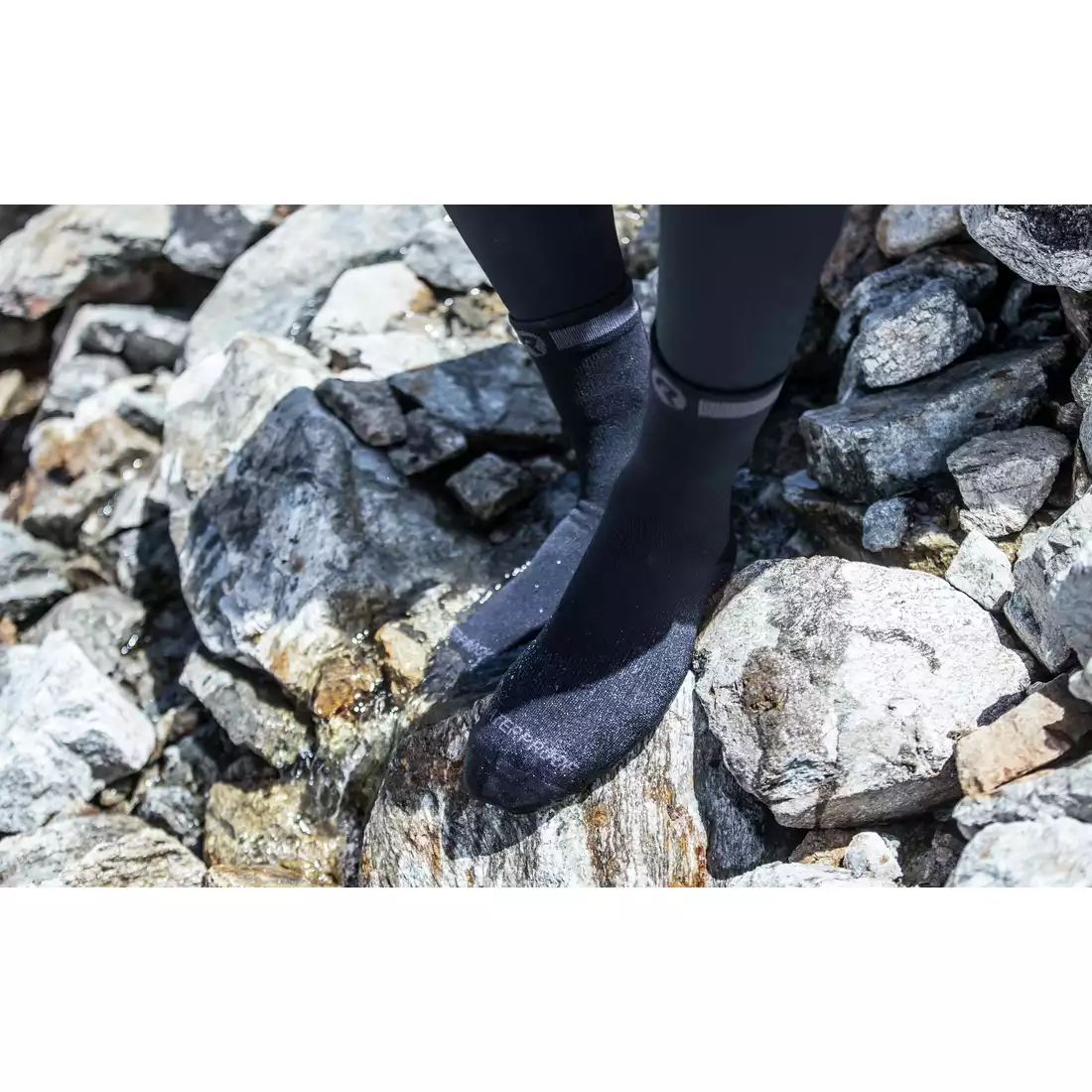 ROGELLI BAMBOO WATERPROOF zimné cyklistické ponožky, čierne