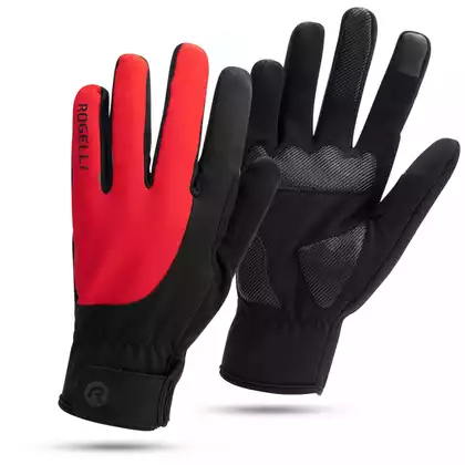 ROGELLI CORE zimné cyklistické rukavice, čierna a červená