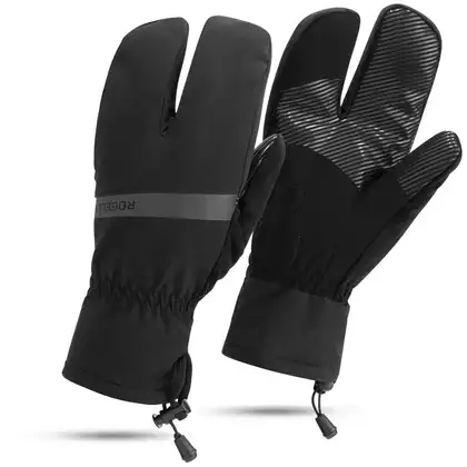 ROGELLI NOVA LOBSTER zimné cyklistické rukavice, čierne
