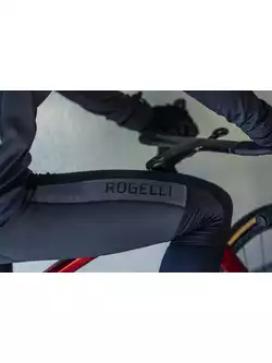 Rogelli DEEP WINTER pánske zateplené cyklistické nohavice s trakmi, čierna