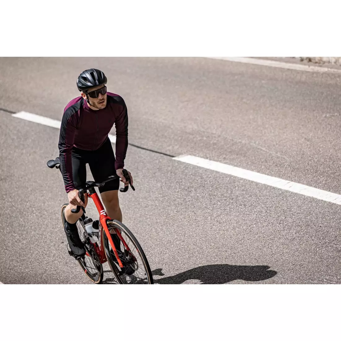 Rogelli EXPLORE pánsky cyklistický dres bordovej farby